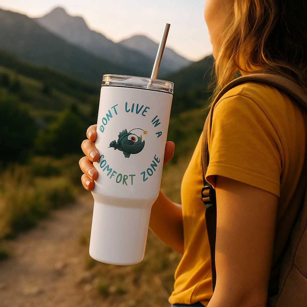 🐟 "Don’t Live in a Comfort Zone "– 25 & 40 oz Travel Tumbler