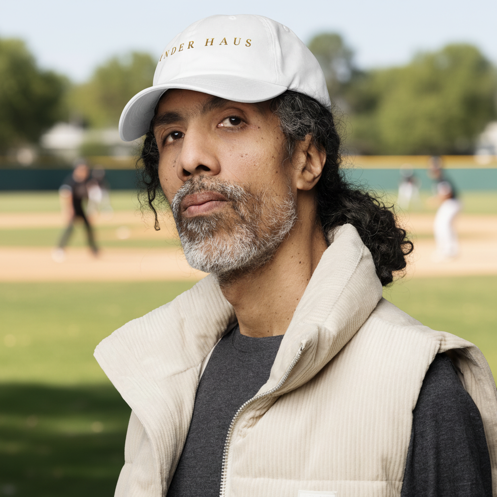 The Founder Cap in white — left front view