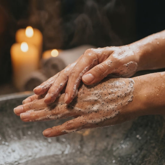 Volcanic Ember Body Scrub by Cinder Haus — product video showing texture, volcanic sand exfoliation, and creamy formula