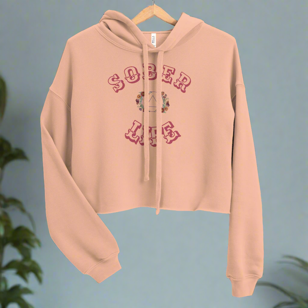 🖤 Sober Life Cropped Hoodie – Midnight Rebel Edition